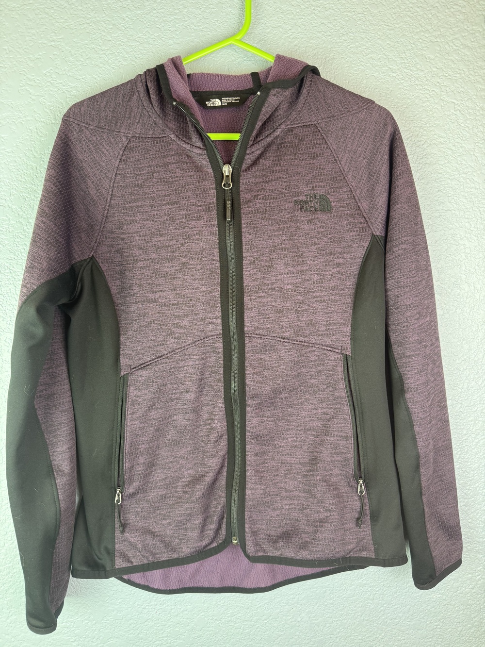 North Face Jacket Womens Medium Purple Full Zip Hooded Fleece Outdoor Hiking